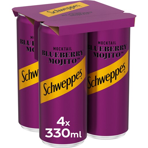 Apa tonica SCHWEPPES Blueberry Mojito bax 0.33L x 4 doze Apa tonica SCHWEPPES Blueberry Mojito bax 0.33L x 4 doze
