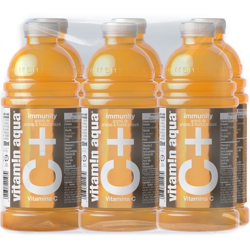 Apa cu vitamine VITAMIN AQUA C bax 1.2L x 6 sticle Apa cu vitamine VITAMIN AQUA C bax 1.2L x 6 sticle