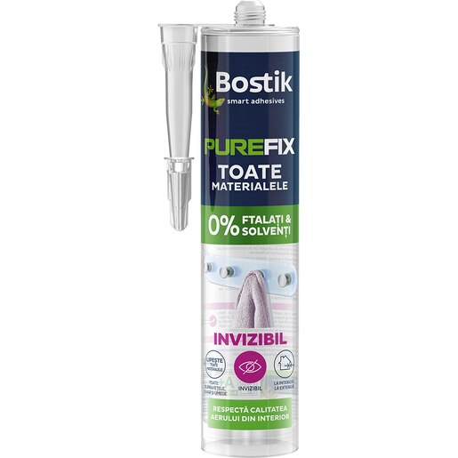 Adeziv transparent Bostik PureFix, 290 ml Adeziv transparent Bostik PureFix, 290 ml