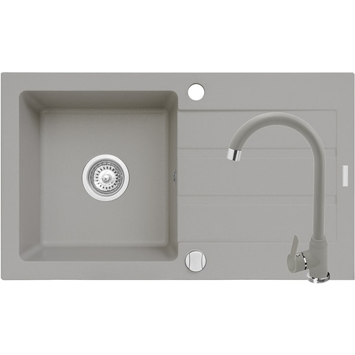 Pachet chiuveta PYRAMIS Altexia Eco Smart, 1 cuva, picurator reversibil, compozit granit + baterie, gri Pachet chiuveta PYRAMIS Altexia Eco Smart, 1 cuva, picurator reversibil, compozit granit + baterie, gri