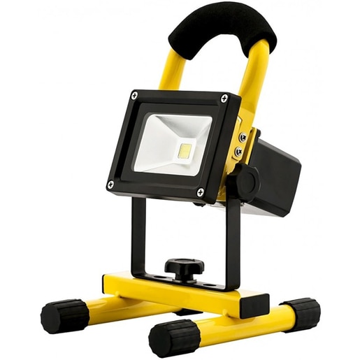 Proiecctor LED portabil Avide, 20W, 1010lm, 6400K, IP65, acumulator, negru-galben Proiecctor LED portabil Avide, 20W, 1010lm, 6400K, IP65, acumulator, negru-galben