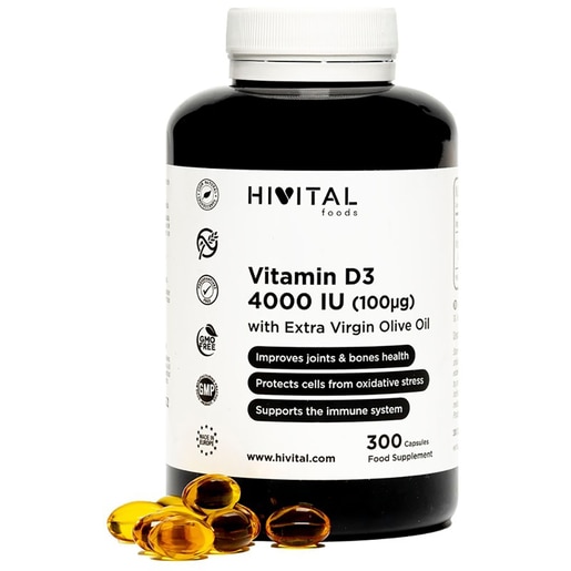 Supliment Vitamina D3 4000UI, 300 capsule, HIVITAL Supliment Vitamina D3 4000UI, 300 capsule, HIVITAL