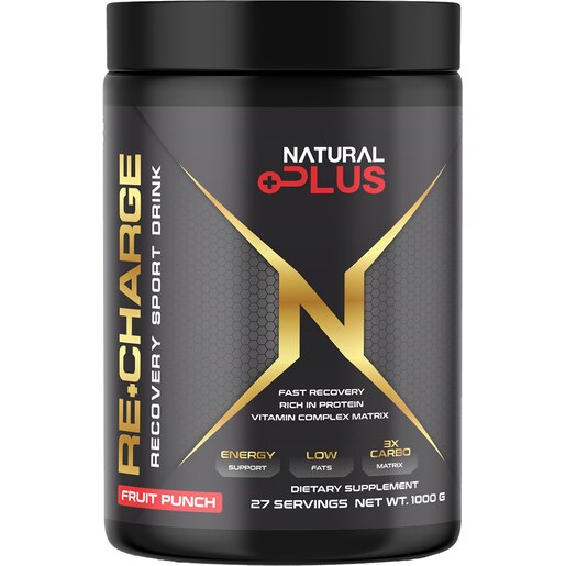 Supliment Re+Charge, punch de fructe, 1000 g, NATURAL PLUS Supliment Re+Charge, punch de fructe, 1000 g, NATURAL PLUS