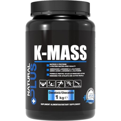 Supliment K-Mass, ciocolata, 1 kg, NATURAL PLUS Supliment K-Mass, ciocolata, 1 kg, NATURAL PLUS