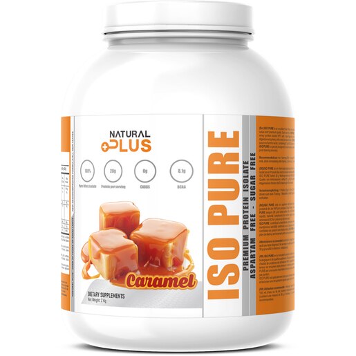 Pudra proteica Iso Pure Protein, caramel, 2 kg, NATURAL PLUS Pudra proteica Iso Pure Protein, caramel, 2 kg, NATURAL PLUS