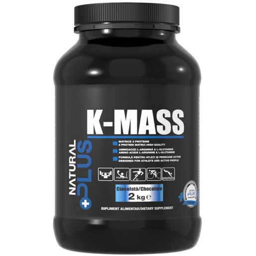 Supliment K-Mass, ciocolata, 2 kg, NATURAL PLUS Supliment K-Mass, ciocolata, 2 kg, NATURAL PLUS