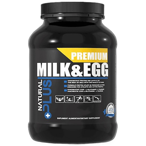 Supliment Milk&Egg, banane, 1.5 kg, NATURAL PLUS Supliment Milk&Egg, banane, 1.5 kg, NATURAL PLUS