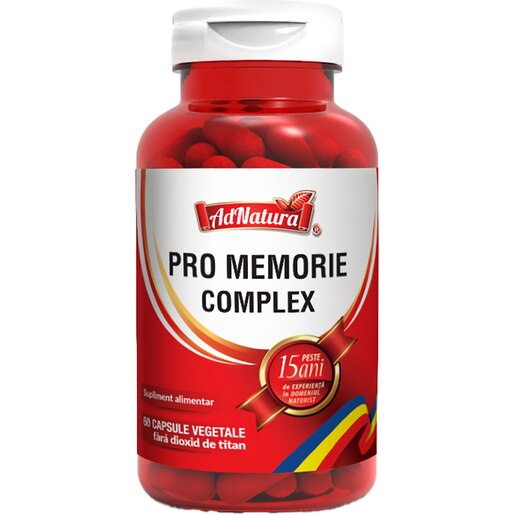 Supliment Pro Memorie Complex, 60 capsule, AD NATURA Supliment Pro Memorie Complex, 60 capsule, AD NATURA