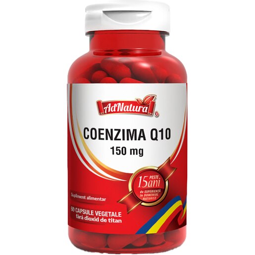 Supliment Coenzima Q10 150 mg, 60 capsule, AD NATURA Supliment Coenzima Q10 150 mg, 60 capsule, AD NATURA
