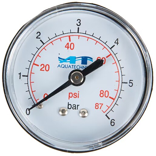Manometru AQUATEHNICA MAN6-BACK, 1/4'', 6 bar, plastic Manometru AQUATEHNICA MAN6-BACK, 1/4'', 6 bar, plastic