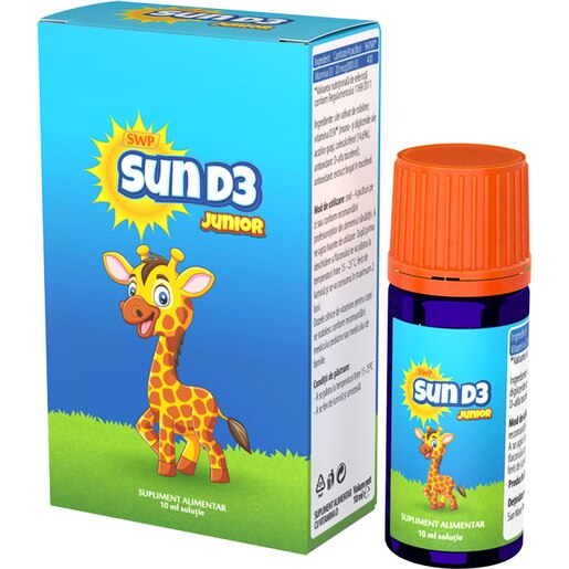 Supliment alimentar Sun D3 Junior, 10 ml, SUN WAVE PHARMA Supliment alimentar Sun D3 Junior, 10 ml, SUN WAVE PHARMA