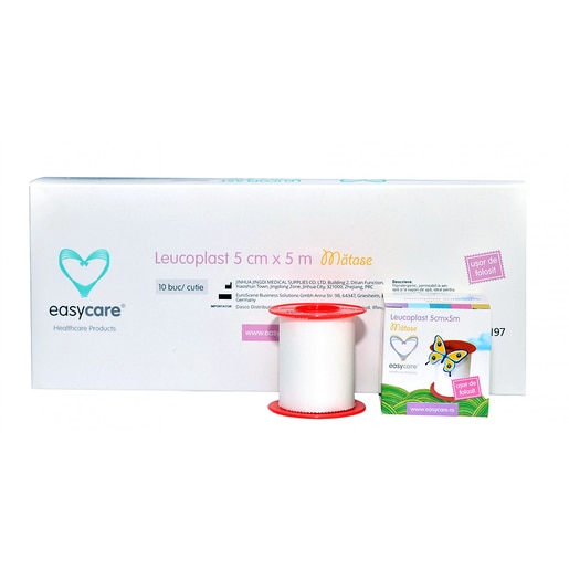 Leucoplast EASYCARE matase, 5cm x 5m, 10buc Leucoplast EASYCARE matase, 5cm x 5m, 10buc