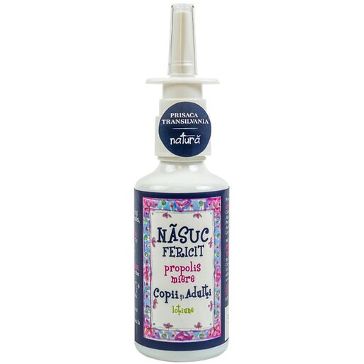Spray nazal pentru copii Nasuc Fericit, cu propolis si miere, 50 ml, PRISACA TRANSILVANIA Spray nazal pentru copii Nasuc Fericit, cu propolis si miere, 50 ml, PRISACA TRANSILVANIA