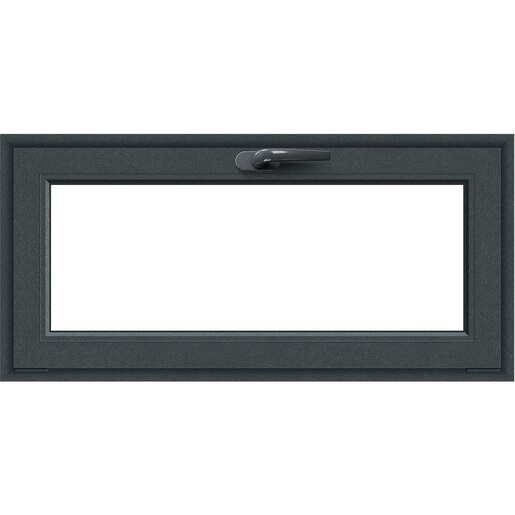 Fereastra termopan APLAST, PVC, 5 camere, 116 x 56 cm, deschidere batanta in jos, gri antracit Fereastra termopan APLAST, PVC, 5 camere, 116 x 56 cm, deschidere batanta in jos, gri antracit