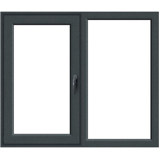 Fereastra termopan APLAST, PVC, 5 camere, 146 x 116 cm, deschidere fixa + batanta stanga, gri antracit Fereastra termopan APLAST, PVC, 5 camere, 146 x 116 cm, deschidere fixa + batanta stanga, gri antracit