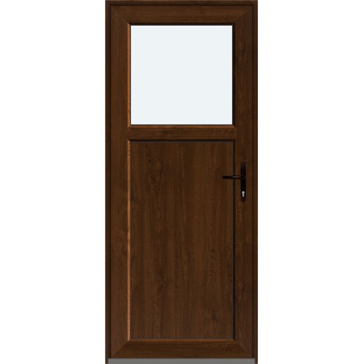 Usa intrare APLAST, cu geam, stanga, PVC, 88 x 205 cm, maro inchis Usa intrare APLAST, cu geam, stanga, PVC, 88 x 205 cm, maro inchis