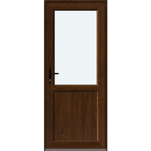 Usa intrare APLAST, cu geam, dreapta, PVC, 88 x 205 cm, maro inchis Usa intrare APLAST, cu geam, dreapta, PVC, 88 x 205 cm, maro inchis
