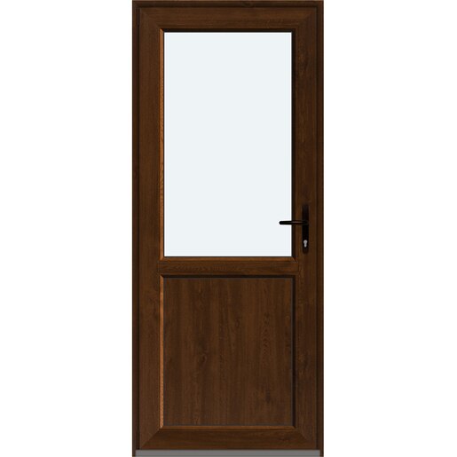 Usa intrare APLAST, cu geam, stanga, PVC, 88 x 205 cm, maro inchis Usa intrare APLAST, cu geam, stanga, PVC, 88 x 205 cm, maro inchis