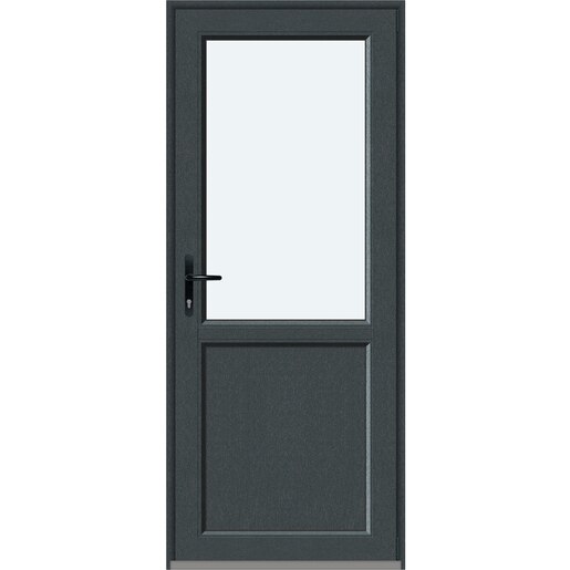 Usa intrare APLAST, cu geam, dreapta, PVC, 88 x 205 cm, gri antracit Usa intrare APLAST, cu geam, dreapta, PVC, 88 x 205 cm, gri antracit