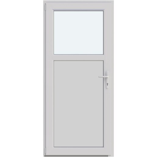 Usa intrare APLAST, cu geam, stanga, PVC, 88 x 195 cm, alb Usa intrare APLAST, cu geam, stanga, PVC, 88 x 195 cm, alb