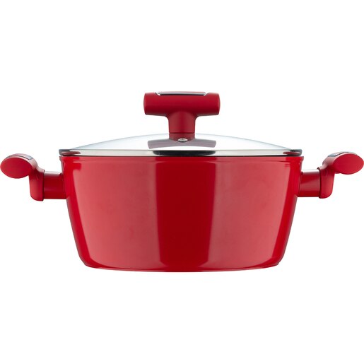 Cratita cu capac BERGNER Red Line BG-35389-RD, 2.15l, 20cm, aluminiu forjat, rosu Cratita cu capac BERGNER Red Line BG-35389-RD, 2.15l, 20cm, aluminiu forjat, rosu