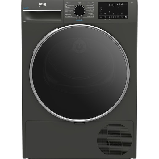 Uscator de rufe BEKO B3T68239MG EU, Steam Cure, Pompa de caldura, 8 kg, 15 programe, Clasa D, gri inchis Uscator de rufe BEKO B3T68239MG EU, Steam Cure, Pompa de caldura, 8 kg, 15 programe, Clasa D, gri inchis