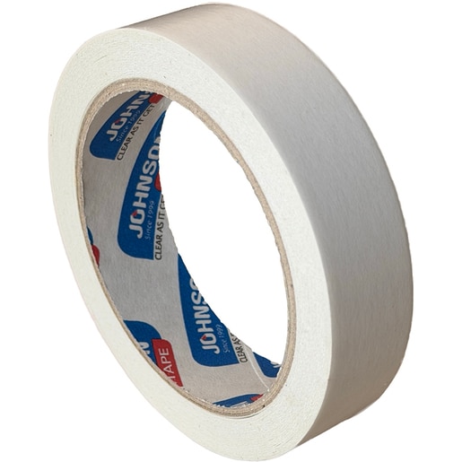 Banda dublu adeziva JOHNSON, 24mm x 20m, alb Banda dublu adeziva JOHNSON, 24mm x 20m, alb
