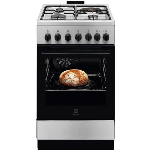 Aragaz ELECTROLUX LKM520011X, 4 arzatoare, Gaz + Electric, L 50 cm, Grill, inox Aragaz ELECTROLUX LKM520011X, 4 arzatoare, Gaz + Electric, L 50 cm, Grill, inox