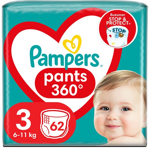 Scutece chilotel PAMPERS Pants Jumbo Pack nr 3, Unisex, 6-11 kg, 62 buc Scutece chilotel PAMPERS Pants Jumbo Pack nr 3, Unisex, 6-11 kg, 62 buc