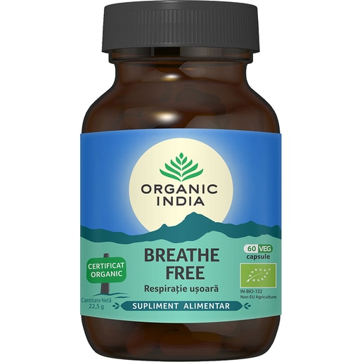 Supliment alimentar Breathe Free, 60 capsule, ORGANIC INDIA Supliment alimentar Breathe Free, 60 capsule, ORGANIC INDIA
