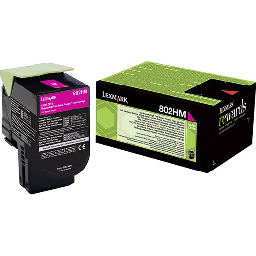 Toner original LEXMARK XL 80C2HM0 802HM Return Program, magenta Toner original LEXMARK XL 80C2HM0 802HM Return Program, magenta