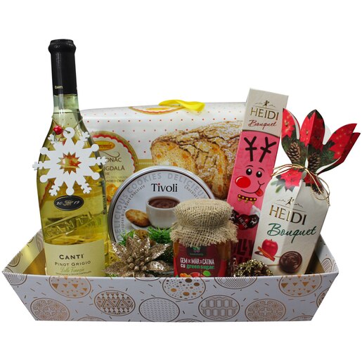 Cos cadou LUXURY BASKETS Christmas Flower 7CF Cos cadou LUXURY BASKETS Christmas Flower 7CF