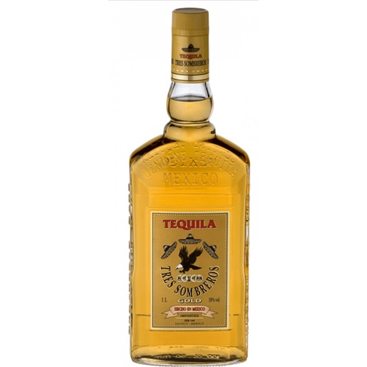 Tequila Tres Sombreros Tequila Gold, 0.7L Tequila Tres Sombreros Tequila Gold, 0.7L