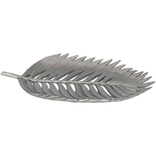 Decoratiune Frunza, rasina, 21 x 36 x 6 cm, argintiu Decoratiune Frunza, rasina, 21 x 36 x 6 cm, argintiu