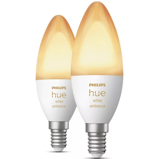 Set 2 becuri LED PHILIPS HUE, E14, 5.2W, 470lm, Wi-Fi, lumina variabila, compatibil Alexa, Google Assistant Set 2 becuri LED PHILIPS HUE, E14, 5.2W, 470lm, Wi-Fi, lumina variabila, compatibil Alexa, Google Assistant
