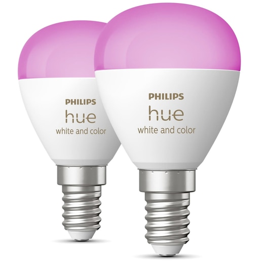 Set 2 becuri LED PHILIPS HUE, E14, 5.1W, 470lm, Wi-Fi, lumina variabila, compatibil Alexa, Google Assistant Set 2 becuri LED PHILIPS HUE, E14, 5.1W, 470lm, Wi-Fi, lumina variabila, compatibil Alexa, Google Assistant