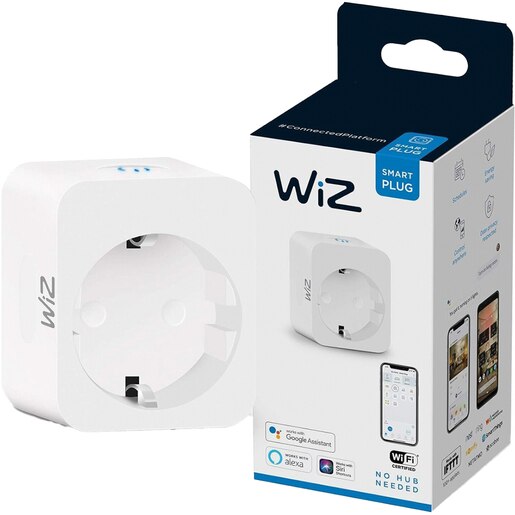 Priza inteligenta WIZ Smart Plug, Wi-Fi, IP20, Energy monitoring, alb Priza inteligenta WIZ Smart Plug, Wi-Fi, IP20, Energy monitoring, alb