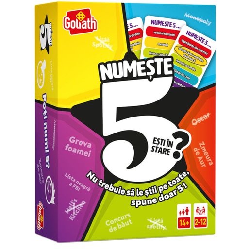 Joc de societate GOLIATH Numeste 5 GLT9433, 14 ani+, 2-12 jucatori Joc de societate GOLIATH Numeste 5 GLT9433, 14 ani+, 2-12 jucatori