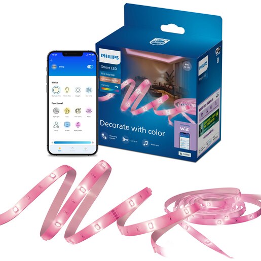 Banda LED inteligenta PHILIPS 8721103159502, 6.5W, RGB, Wi-Fi, WiZ, 4m Banda LED inteligenta PHILIPS 8721103159502, 6.5W, RGB, Wi-Fi, WiZ, 4m
