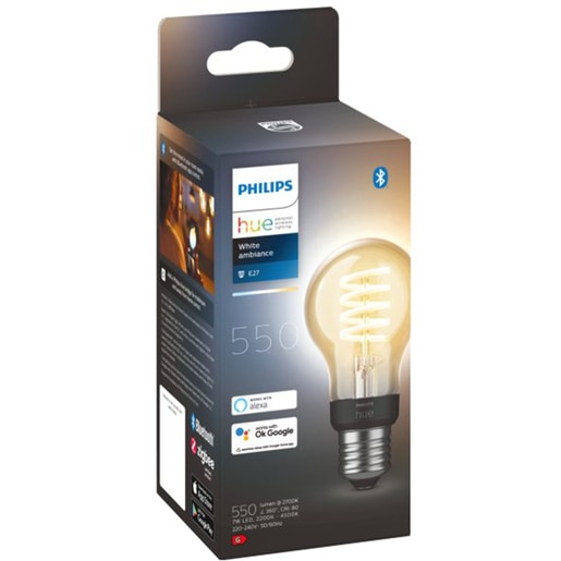 Bec LED Smart Vintage PHILIPS Hue 8719514301429, E27, 7W, 550lm, Bluetooth, lumina calda, compatibil Hue Bec LED Smart Vintage PHILIPS Hue 8719514301429, E27, 7W, 550lm, Bluetooth, lumina calda, compatibil Hue