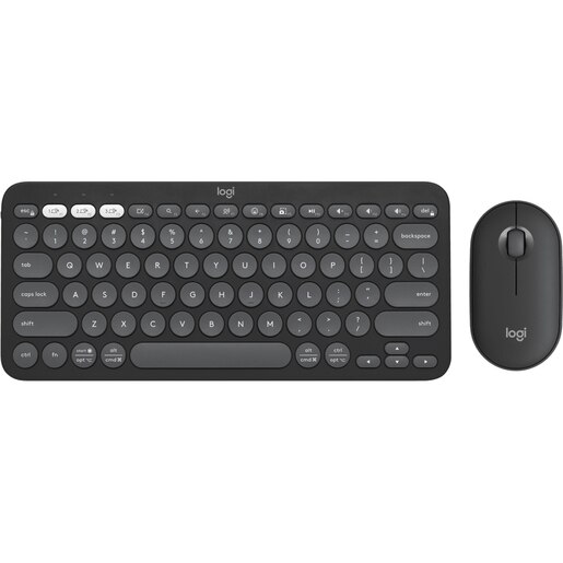 Kit mouse si tastatura wireless LOGITECH Pebble 2 Combo pentru Mac, Bluetooth, grafit Kit mouse si tastatura wireless LOGITECH Pebble 2 Combo pentru Mac, Bluetooth, grafit