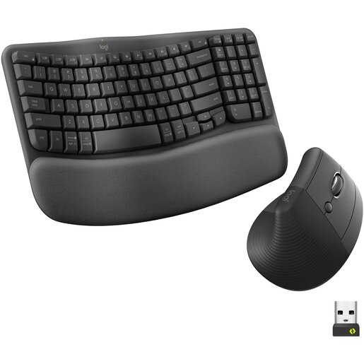 Kit tastatura si mouse Wireless LOGITECH Wave Keys and Lift Combo, USB, Layout US, negru Kit tastatura si mouse Wireless LOGITECH Wave Keys and Lift Combo, USB, Layout US, negru