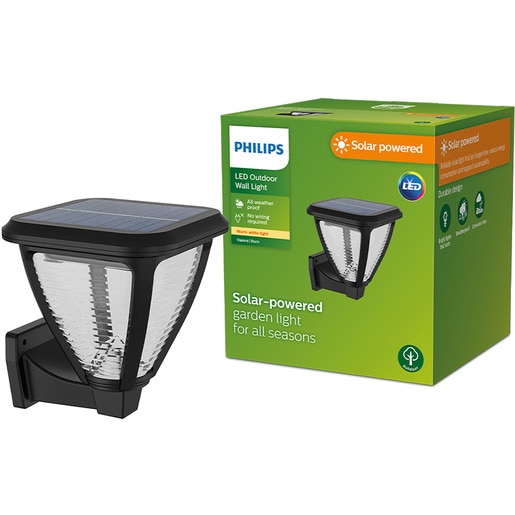 Lampa solara Philips Vapora, 1.5W, 200lm, IP44, plastic, negru Lampa solara Philips Vapora, 1.5W, 200lm, IP44, plastic, negru