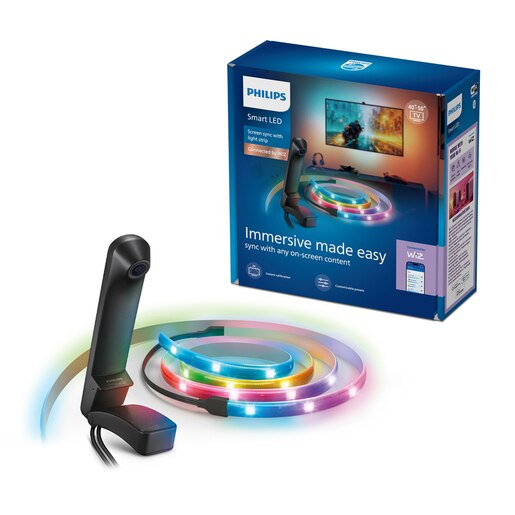 Pachet PHILIPS Smart Screen Sync, camera + banda LED RGB, pentru TV 40-50", 15W, 200lm, 2.7 m Pachet PHILIPS Smart Screen Sync, camera + banda LED RGB, pentru TV 40-50", 15W, 200lm, 2.7 m