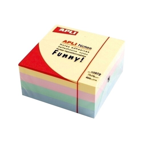 Notite adezive APLI, 400 file, 75 x 75mm, diverse culori Notite adezive APLI, 400 file, 75 x 75mm, diverse culori