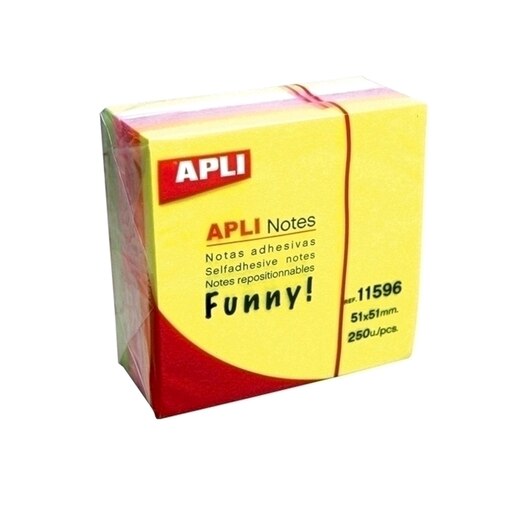 Notite adezive APLI, 250 file, 51 x 51mm, diverse culori Notite adezive APLI, 250 file, 51 x 51mm, diverse culori