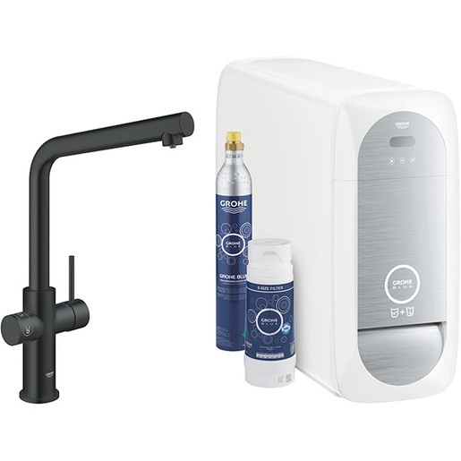 Baterie bucatarie cu unitate de racire si filtru GROHE Blue Home 31454KS1, alama, negru Baterie bucatarie cu unitate de racire si filtru GROHE Blue Home 31454KS1, alama, negru