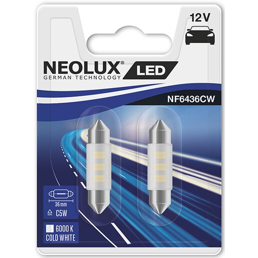 Set 2 becuri LED NEOLUX NF6436CW-02B, C5W, 0,5W, 12V Set 2 becuri LED NEOLUX NF6436CW-02B, C5W, 0,5W, 12V