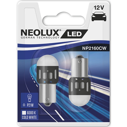 Set 2 becuri LED NEOLUX NP2160CW-02B, P21W, 1,2W, 12V Set 2 becuri LED NEOLUX NP2160CW-02B, P21W, 1,2W, 12V