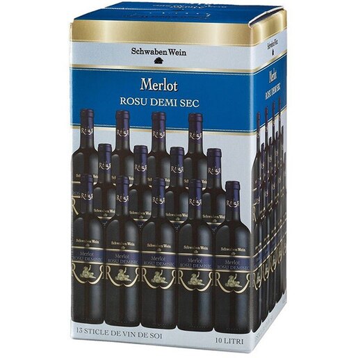 Vin rosu demisec Cramele Recas Schwaben Wein Merlot, 10L, Bag in Box Vin rosu demisec Cramele Recas Schwaben Wein Merlot, 10L, Bag in Box